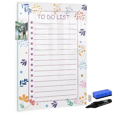 Magnetic dry erase board to-do list