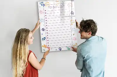 Magnetic dry erase board to-do list