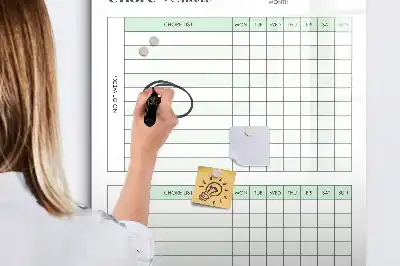 Magnetic chore chart with dry erase board