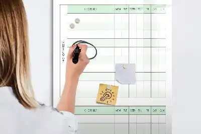 Magnetic chore chart with dry erase board