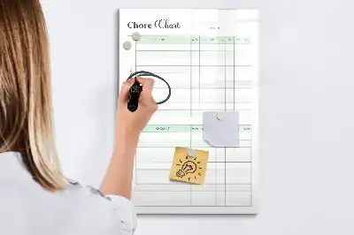 Magnetic chore chart with dry erase board