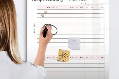 Magnetic writing board for task lists