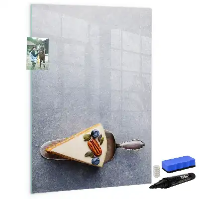 Magnetic dry erase board slice of cake design