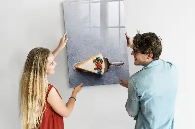 Magnetic dry erase board slice of cake design