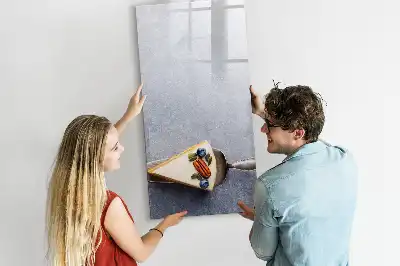 Magnetic dry erase board slice of cake design