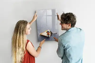 Magnetic dry erase board slice of cake design