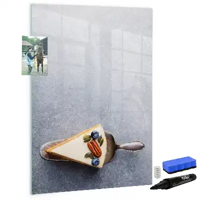 Magnetic dry erase board slice of cake design