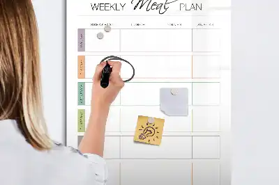 Magnetic dry erase board for weekly meal planning