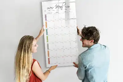 Magnetic dry erase board for weekly meal planning
