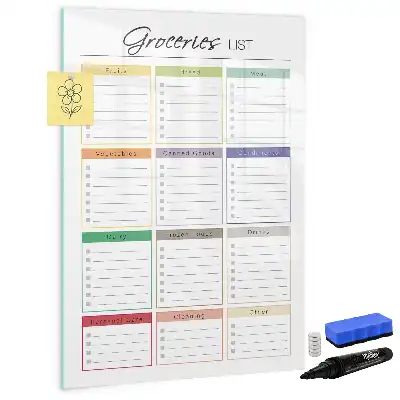 Magnetic writing board for shopping lists