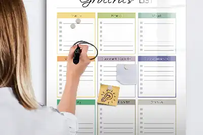 Magnetic writing board for shopping lists