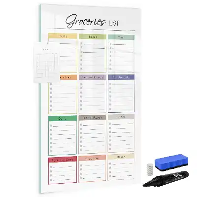 Magnetic writing board for shopping lists