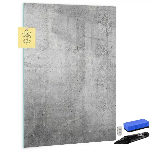 Magnetic writing board in light concrete