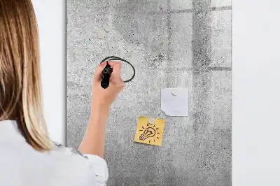 Magnetic writing board in light concrete