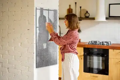 Magnetic writing board in light concrete