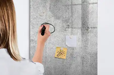 Magnetic writing board in light concrete