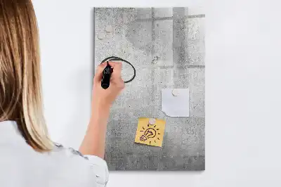 Magnetic writing board in light concrete