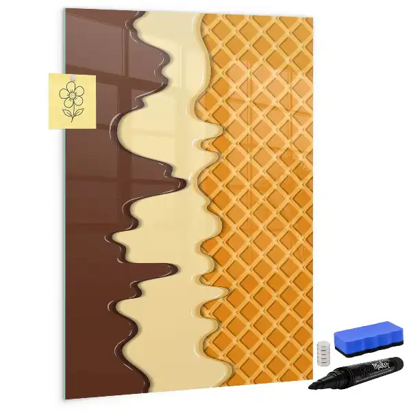 Magnetic writing board ice cream with topping theme