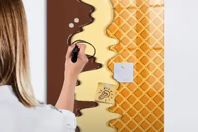 Magnetic writing board ice cream with topping theme