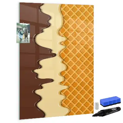 Magnetic writing board ice cream with topping theme