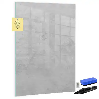 Magnetic dry erase board in light concrete finish