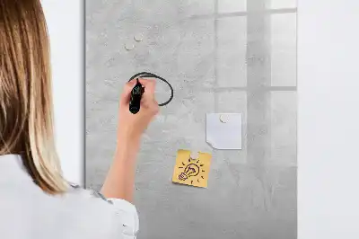 Magnetic dry erase board in light concrete finish