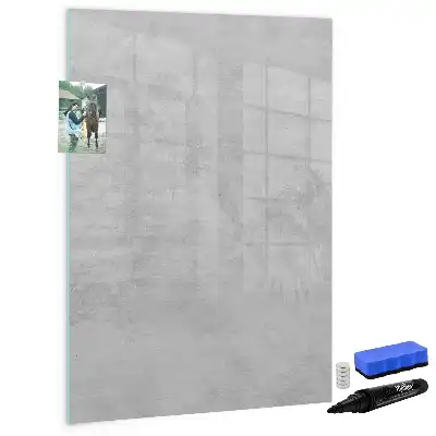Magnetic dry erase board in light concrete finish