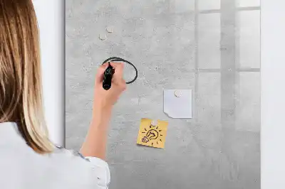 Magnetic dry erase board in light concrete finish