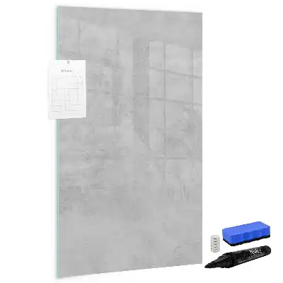 Magnetic dry erase board in light concrete finish