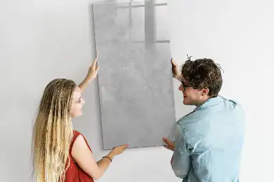 Magnetic dry erase board in light concrete finish