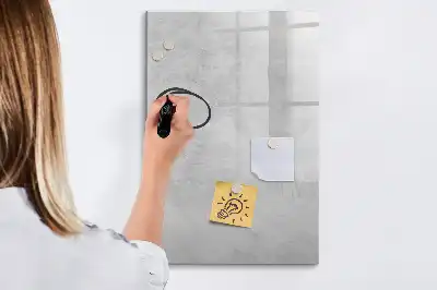 Magnetic dry erase board in light concrete finish