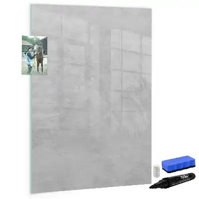 Magnetic dry erase board in light concrete finish