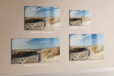 Magnetic marker board with beach view design