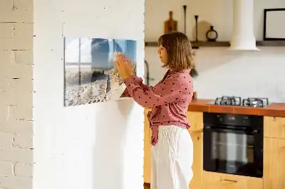 Magnetic marker board with beach view design