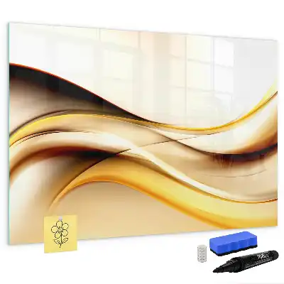 Magnetic marker board with a wave abstraction design