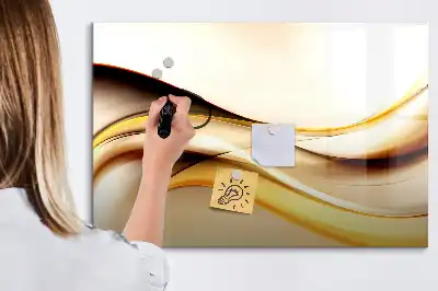 Magnetic marker board with a wave abstraction design