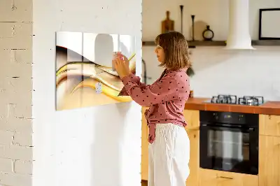 Magnetic marker board with a wave abstraction design