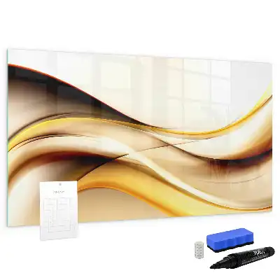 Magnetic marker board with a wave abstraction design