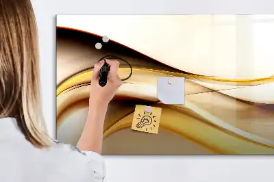 Magnetic marker board with a wave abstraction design