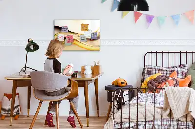 Magnetic marker board with a wave abstraction design