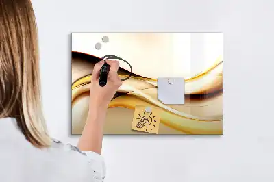 Magnetic marker board with a wave abstraction design
