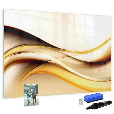 Magnetic marker board with a wave abstraction design