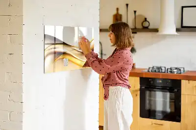 Magnetic marker board with a wave abstraction design