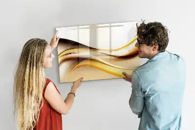 Magnetic marker board with a wave abstraction design