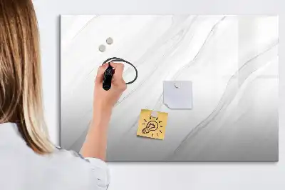Magnetic glass dry erase board with decorative marble finish
