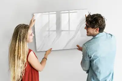 Magnetic glass dry erase board with decorative marble finish