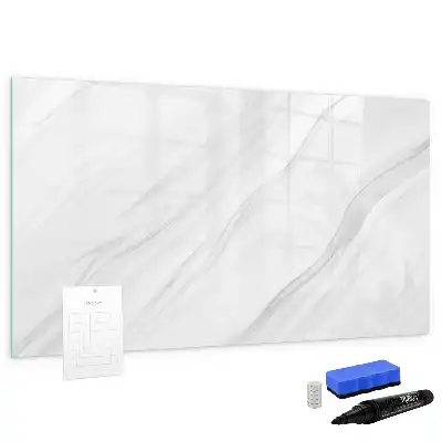 Magnetic glass dry erase board with decorative marble finish