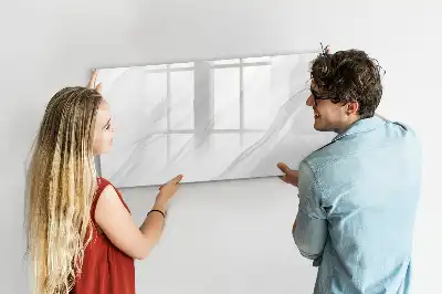 Magnetic glass dry erase board with decorative marble finish