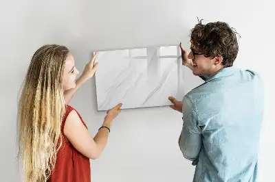 Magnetic glass dry erase board with decorative marble finish