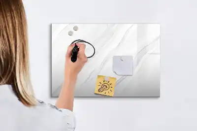 Magnetic glass dry erase board with decorative marble finish